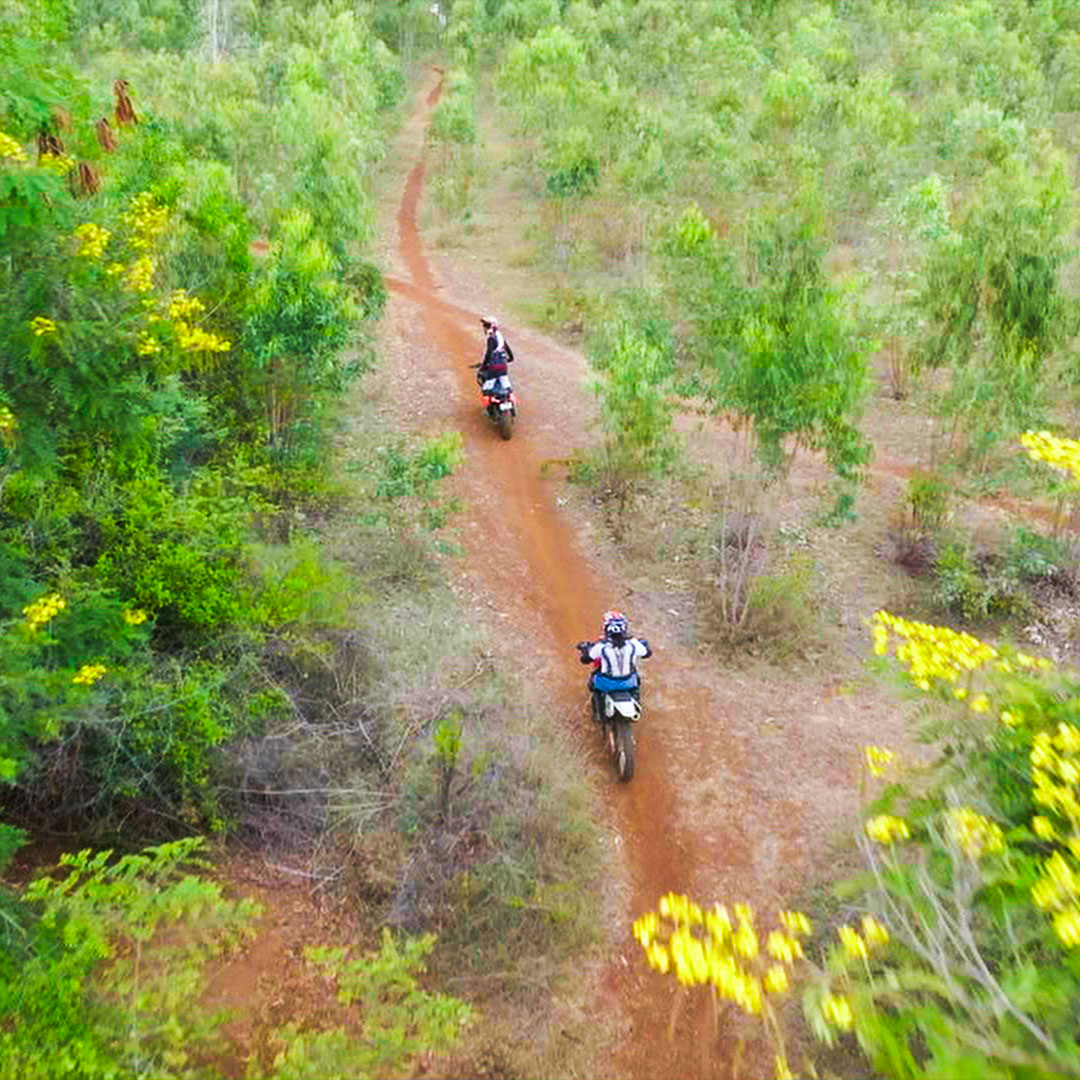 After an in-depth initiation, break out for a trail ride into the woods adjoining the dirt park with rocky dips and elevations. 